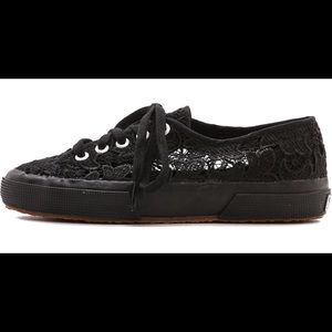 Superga black lace sneaker